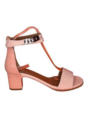 HERMES NIB Manege Kelly Sandal Crocodile Lizard Pumps Shoes EU 38 Made in Italy